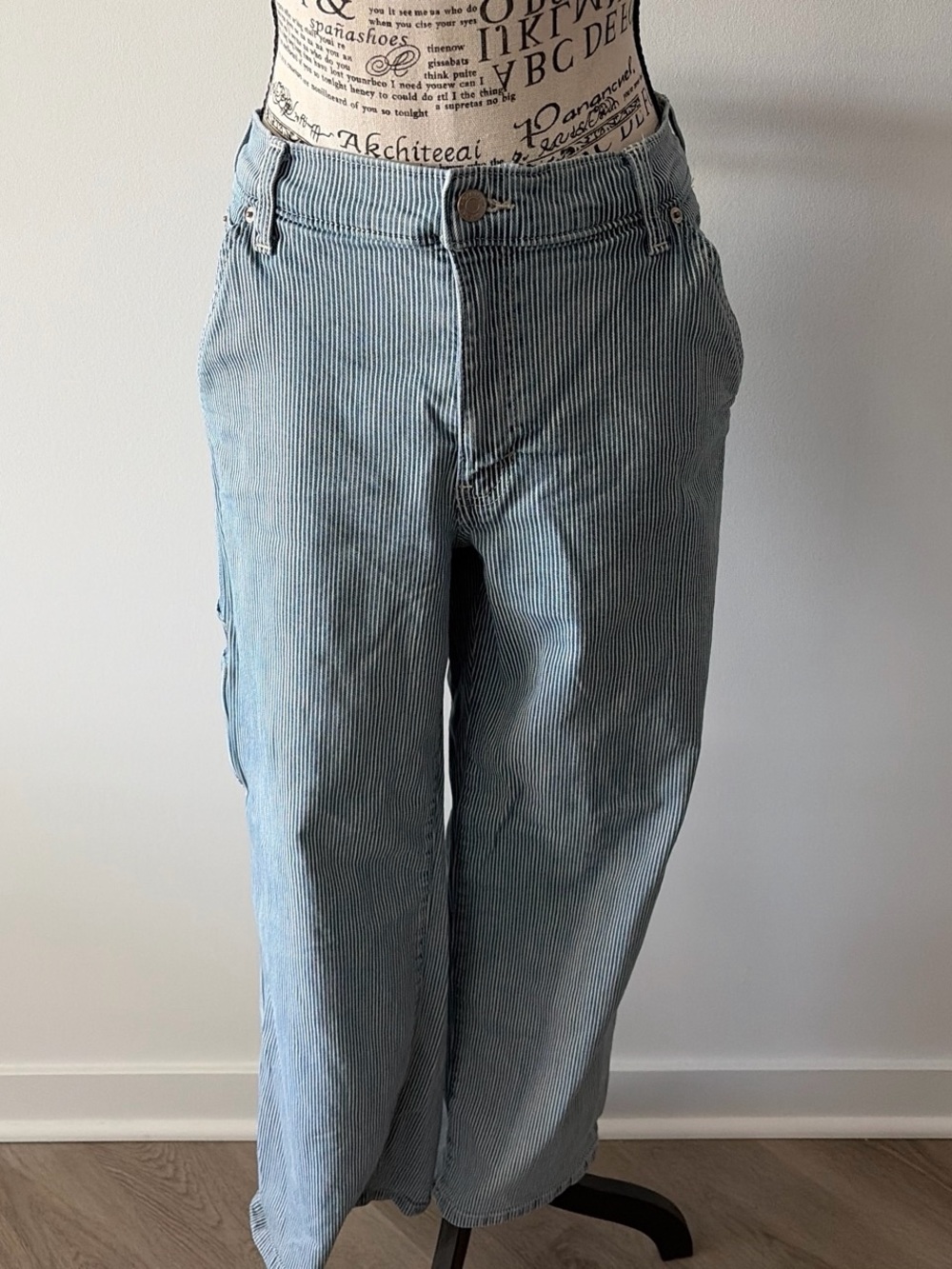 GAP Relaxed Light Blue Pinstripe Jeans
